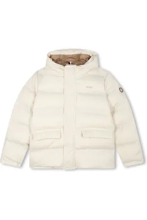HUGO BOSS Gefütterte Kapuzenjacke mit Logo-Print