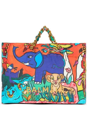 Balmain X Disney große 1945 Tote Bag mit grafischem Print