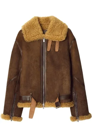 Burberry Lederjacke mit Besatz aus Shearling