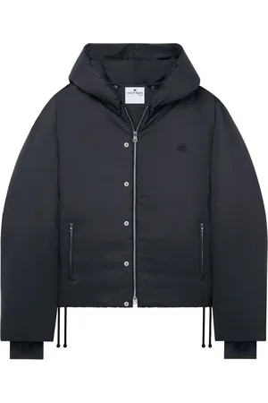 Courrèges Wattierte Kapuzenjacke mit Logo-Applikation