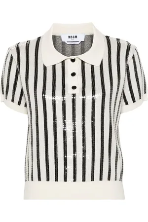 Msgm Gestreifter Pullover mit Pailletten