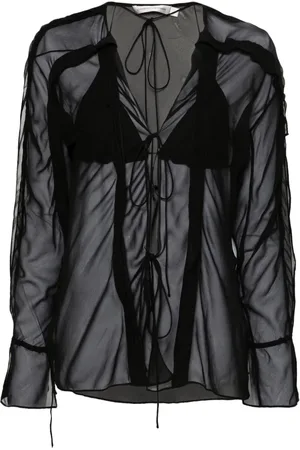 CHRISTOPHER ESBER Semi-transparente Seidenbluse