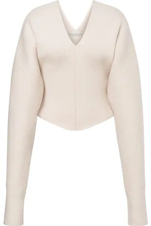 Serafini Cropped-Pullover mit V-Ausschnitt