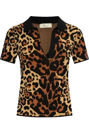 BLUMARINE Gestricktes Oberteil mit Leoparden-Print