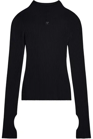 Courrèges Gerippter Pullover mit Logo-Stickerei