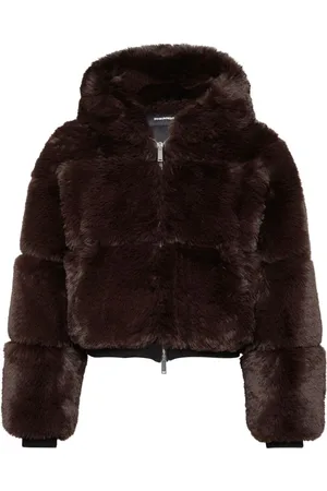 Dsquared2 Cropped-Kapuzenjacke aus Faux Fur