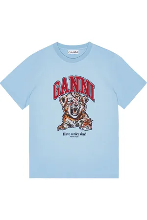 Ganni T-Shirt mit rundem Ausschnitt