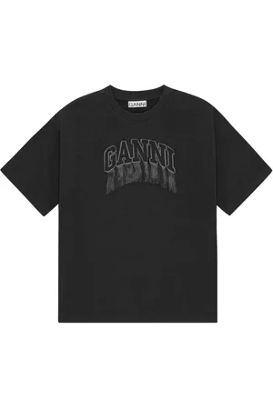 Ganni T-Shirt mit Logo-Stickerei