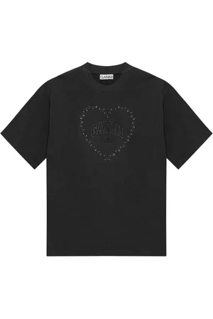 Ganni T-Shirt mit Logo-Applikation