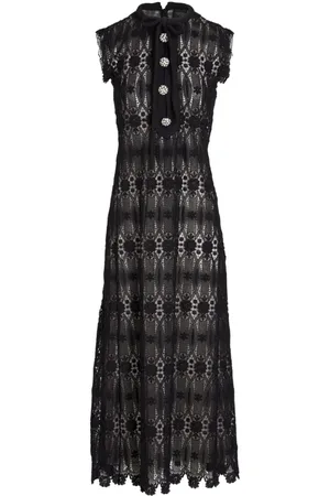 Giambattista Valli Langes Makramee-Kleid mit Stickerei