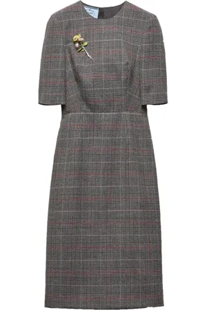Prada Midikleid mit Prince of Wales-Karo