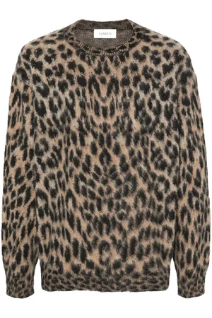 LANEUS Pullover mit Leopardenmuster