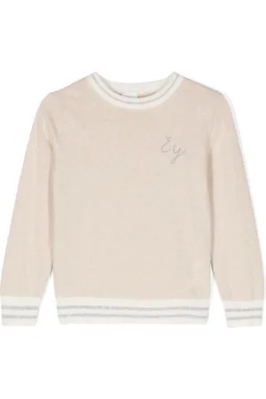 ELEVENTY Pullover mit gestreiften Abschlüssen