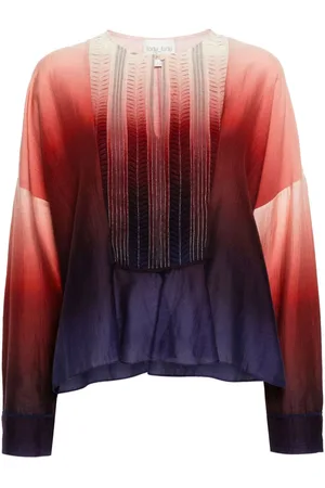 FORTE FORTE Plissierte Bluse mit Farbverlauf