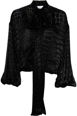 BLUMARINE Devoré Bluse mit überkreuzten Trägern