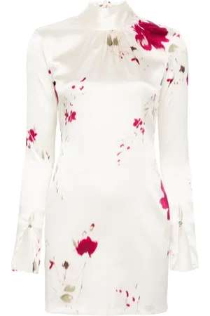 BLUMARINE Satin-Minikleid mit Rosen-Print