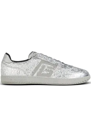 Balmain Swan Sneakers aus Metallic-Leder