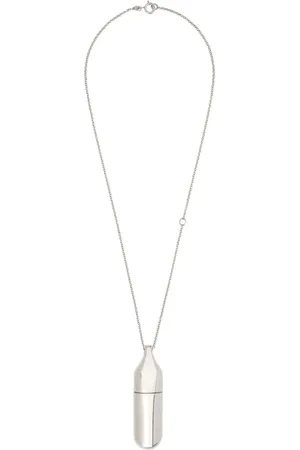 Courrèges Silberfarbene Flask Halskette