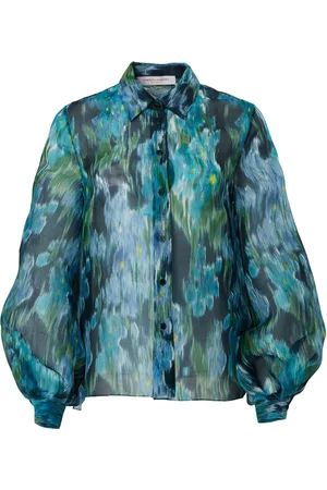 Carolina Herrera Florale Bluse mit Puffärmeln