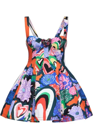 AREA Minikleid mit Herz-Print