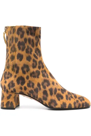 Aquazzura Stiefel mit Animal-Print 50mm