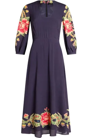 Etro Kleid aus Chinakrepp mit Blumen-Print