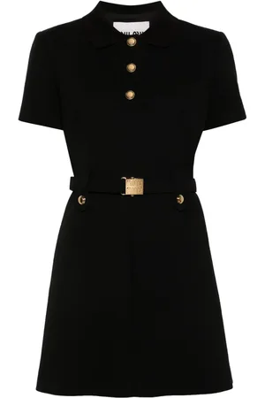 Miu Miu Minikleid mit Logo-Gürtel