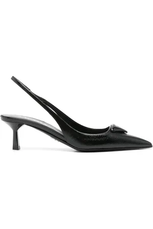 Prada Slingback-Pumps mit Logo-Schild 55mm