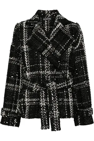 DAVID KOMA Tweed-Jacke mit Pailletten