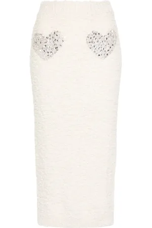 BLUMARINE Midirock mit Kristallen