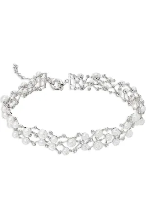 Anabela Chan 18kt Petite Constellation Weißgold-Perlenkette mit Diamanten und Perlen