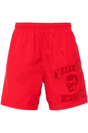 Alexander McQueen Badeshorts mit Varsity-Print