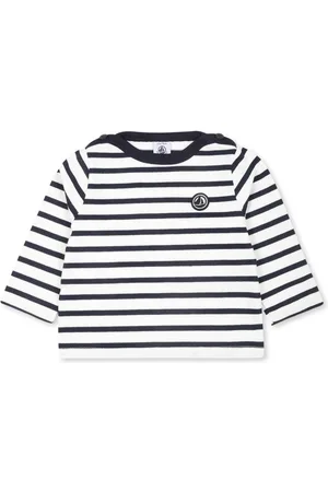 Petit Bateau Gestreiftes Oberteil mit Logo-Patch