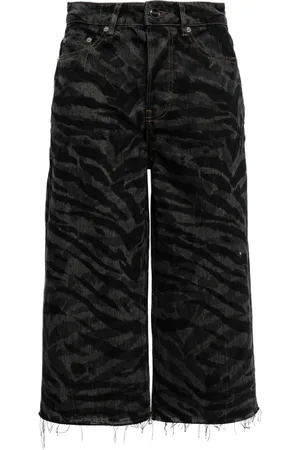 Ganni Jeans-Shorts mit Zebra-Print