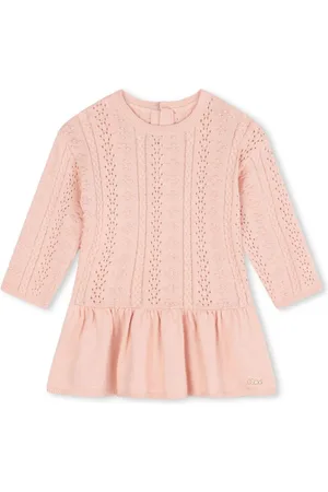 Chloé Gestricktes Minikleid mit Logo-Stickerei