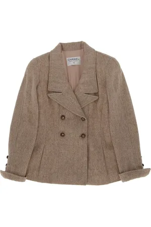 CHANEL 1990s Jacke mit Fischgrätenmuster