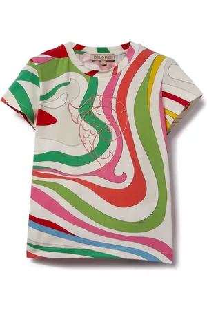 PUCCI Junior T-Shirt mit Marmo-Print