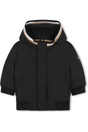 HUGO BOSS Kapuzenparka mit gestreiften Kanten