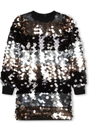 Sonia Rykiel Enfant Gestreiftes Kleid mit Pailletten