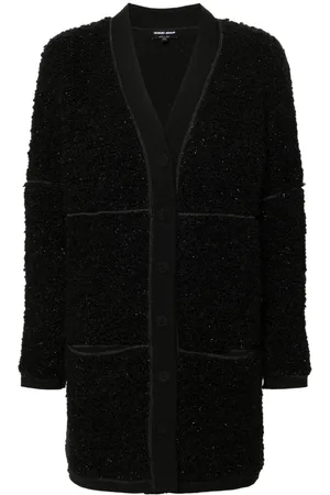 Giorgio Armani Langer Bouclé-Strickmantel