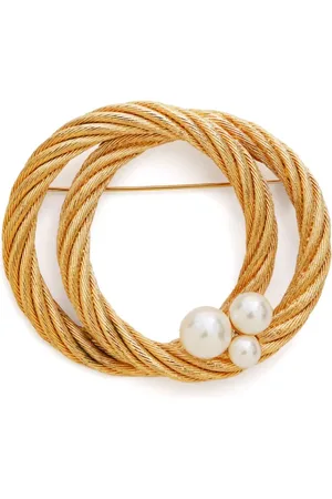 Dior Kordelbrosche mit Kunstperlen