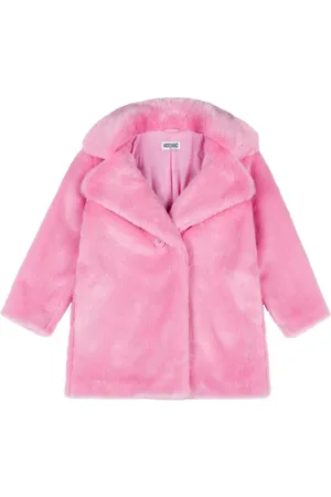 Moschino Jacke aus Faux Fur mit Logo-Print