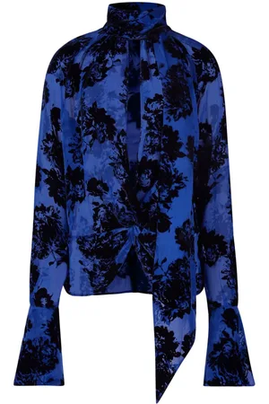 Nina Ricci Schluppenbluse mit Blumen-Print