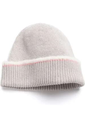 Barrie Kaschmir-Beanie mit Shearling-Besatz