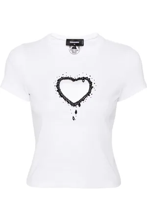 Dsquared2 T-Shirt mit Perlenherz
