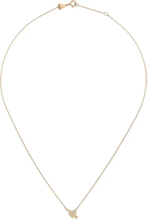 Adina Reyter 14kt Gelbgoldhalskette mit Diamanten und Herzanhänger