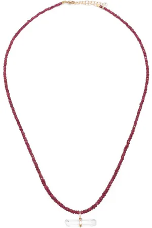 JIA JIA 14kt Arizona Gelbgoldhalskette mit Rubin und Quarz