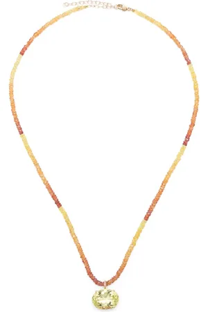 JIA JIA 14kt Arizona Gelbgoldhalskette mit Zitrin und Saphir