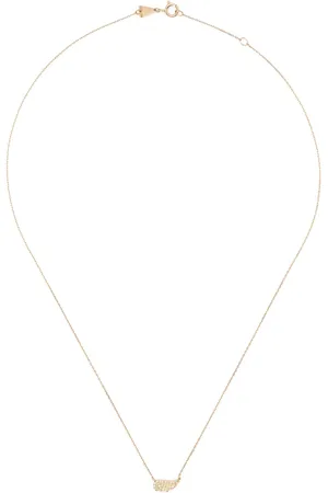 Adina Reyter 14kt Gelbgoldhalskette mit Flügelanhänger mit Diamanten
