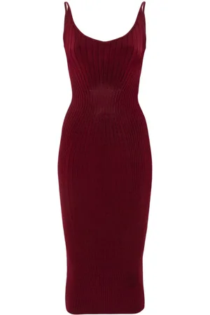 MUGLER Ärmelloses Strick-Midikleid